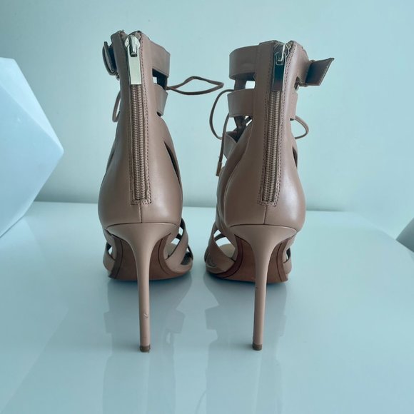 BCBGMaxAzria Nude Genuine Leather Sandals Size 10 - Picture 3 of 5